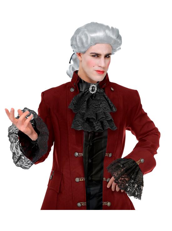 Jabot com pulseiras de pedras e rendas – acessório de traje