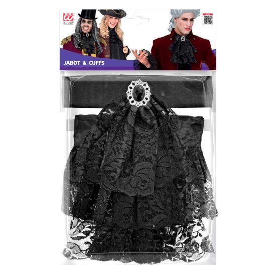 Jabot com pulseiras de pedras e rendas – acessório de traje