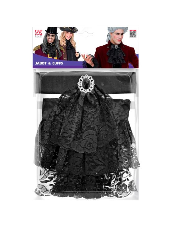 Jabot com pulseiras de pedras e rendas – acessório de traje