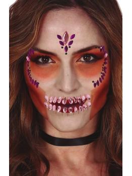 Joias faciais de caveira lilás
