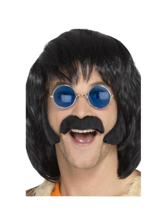 Kit de bigode e costeletas adesivas dos anos 70