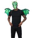 Kit dragão verde, com máscara e asas