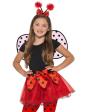 Kit Joaninha, Preto e Vermelho, com Tutu, Asas e Tiara