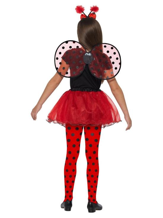 Kit Joaninha, Preto e Vermelho, com Tutu, Asas e Tiara