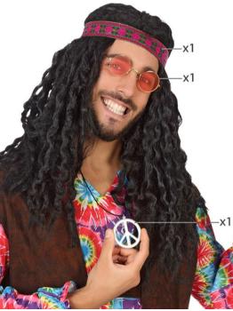Kit de fantasia hippie dos anos 60