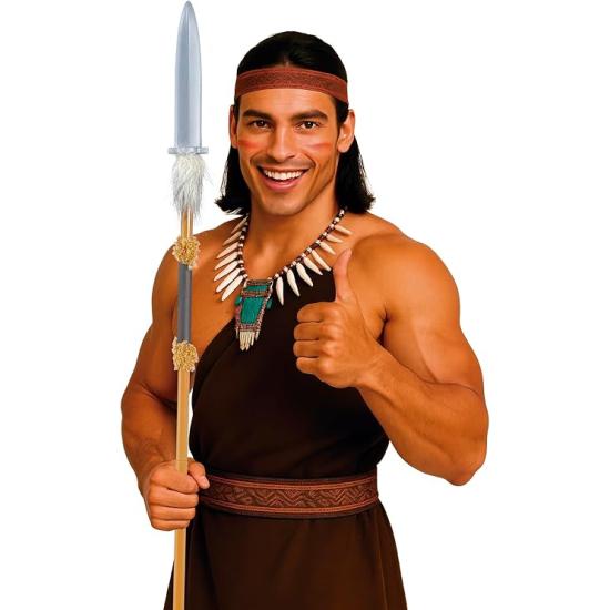 Lança indígena de brinquedo destacável (120 cm) – Acessório de fantasia Lança indígena de brinquedo destacável (120 cm) – Acessório de fantasia