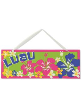 Placa decorativa de festa havaiana 25 x 11,5 cm