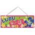 Placa decorativa de festa havaiana 25 x 11,5 cm