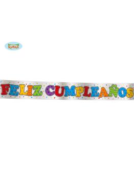 Sinal de feliz aniversário 90 x 10 cm
