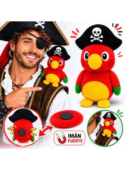 Papagaio magnético para ombro, ideal para fantasia de pirata.