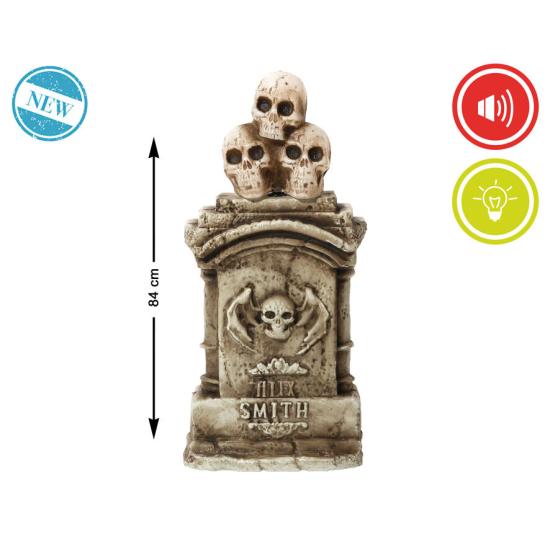 Lápide de 84 cm com luz, som e movimento - Decoração de Halloween