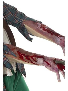 Manga de látex com efeito de ferida