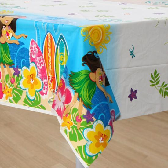 Toalha de mesa havaiana de plástico 1,37 m x 2,13 m