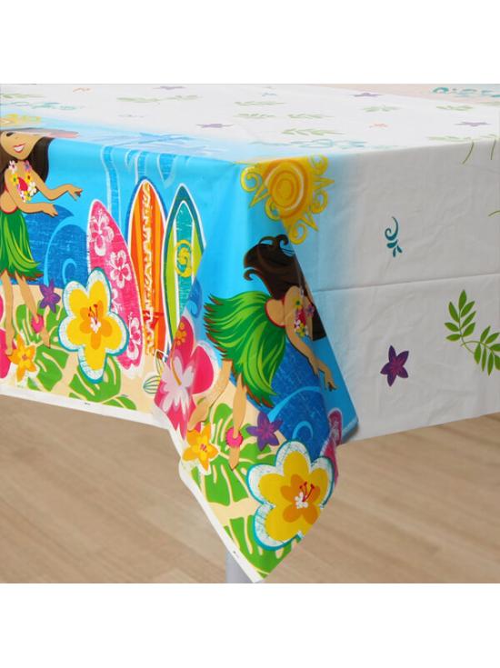 Toalha de mesa havaiana de plástico 1,37 m x 2,13 m