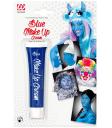 Tubo facial de maquiagem azul claro.