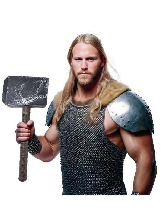 Martelo Viking de 53 cm - Acessório épico para sua fantasia