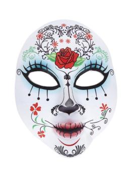 Máscara Catrina Dia dos Mortos em Tecido Colorido