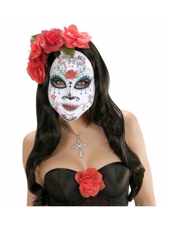 Máscara Catrina Dia dos Mortos em Tecido Colorido