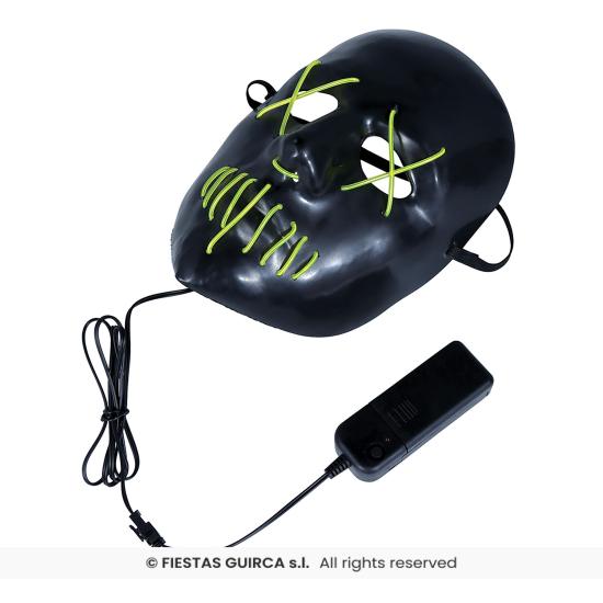 Máscara preta com luz, pvc