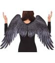 Maxi Asas de Anjo Preto 105 X 45 Cms
