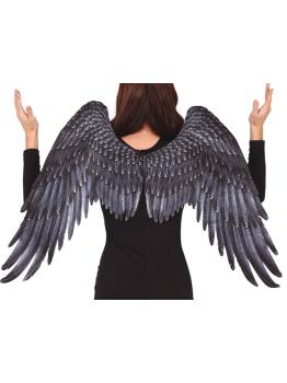 Maxi Asas de Anjo Preto 105 X 45 Cms