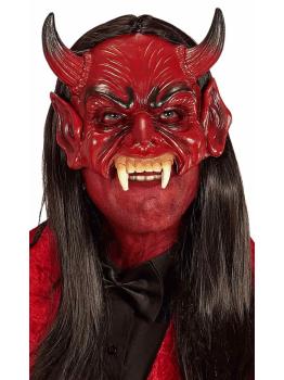 Meia máscara de diabo de espuma de látex