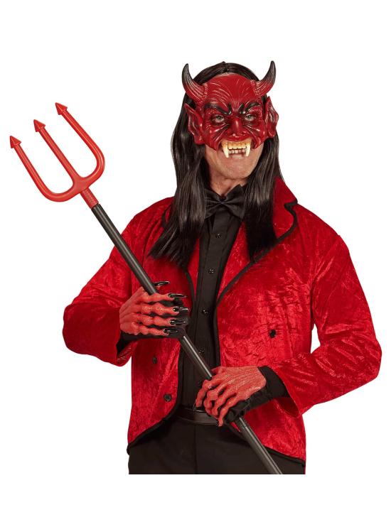 Meia máscara de diabo de espuma de látex