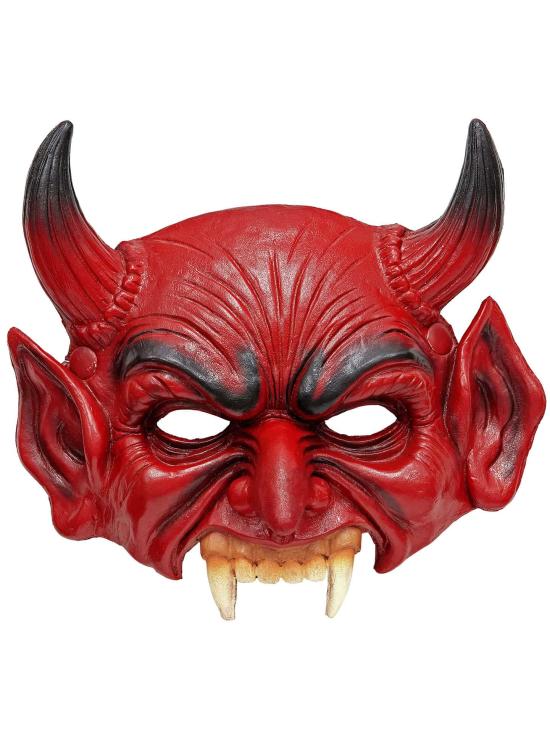 Meia máscara de diabo de espuma de látex
