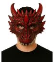 Meia máscara de dragão vermelho