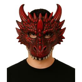 Meia máscara de dragão vermelho