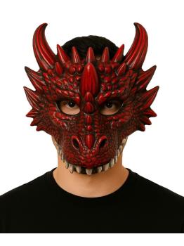 Meia máscara de dragão vermelho