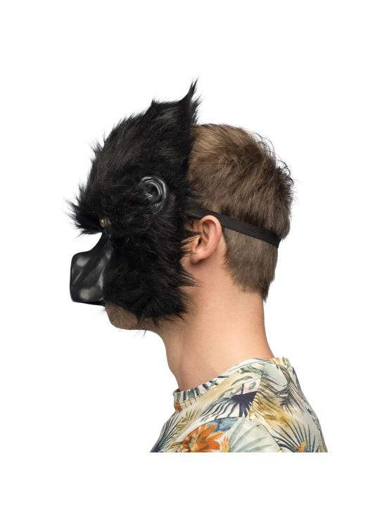 Máscara de meio rosto de gorila preto adulto