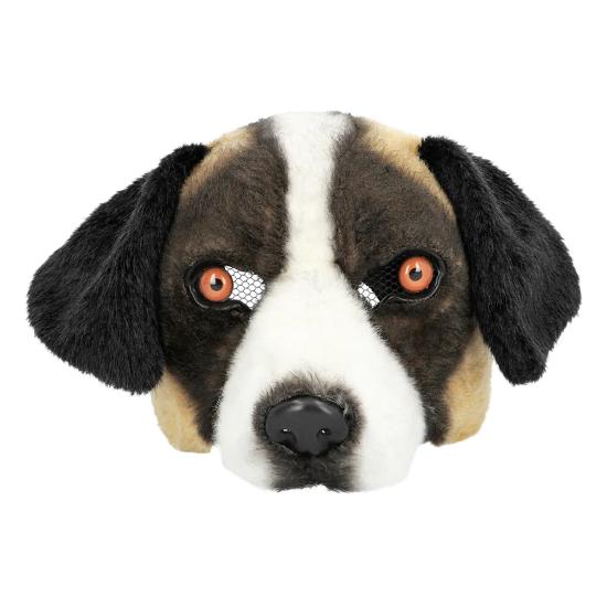 Meia máscara de pelúcia de São Bernardo adulto