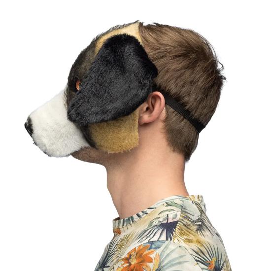 Meia máscara de pelúcia de São Bernardo adulto