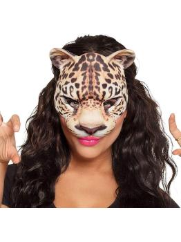 Meia máscara, estampa realista de leopardo