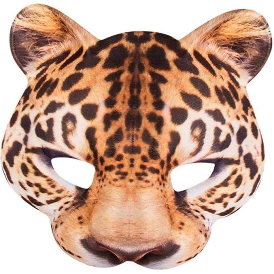Meia máscara, estampa realista de leopardo