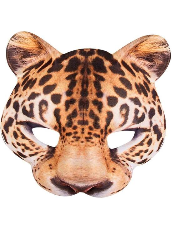 Meia máscara, estampa realista de leopardo