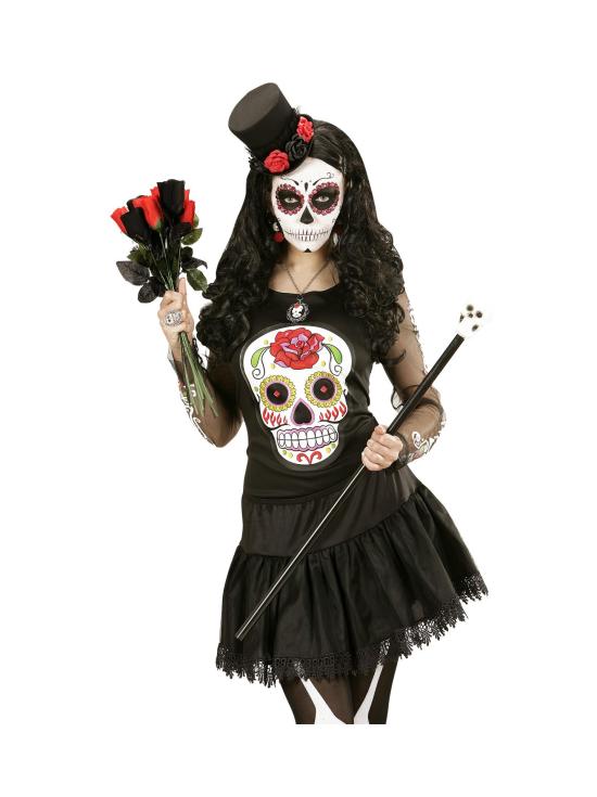 Mini chapéu de tule e 4 rosas