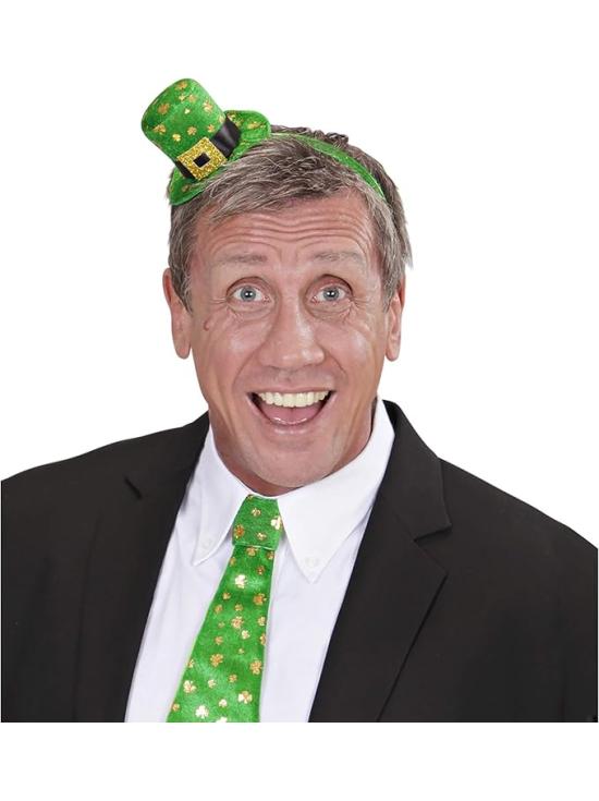 Mini chapéu verde de São Patrício em uma tiara | Acessórios para festa