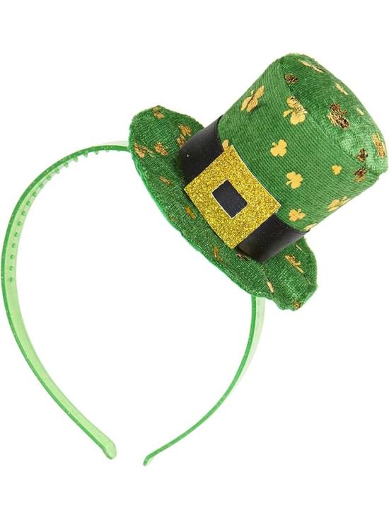 Mini chapéu verde de São Patrício em uma tiara | Acessórios para festa