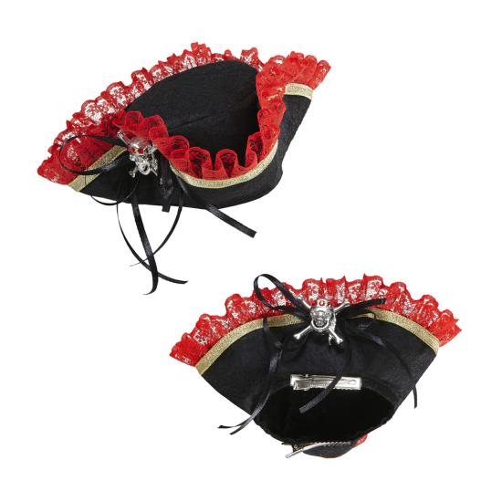 Mini tricórnio pirata com caveira