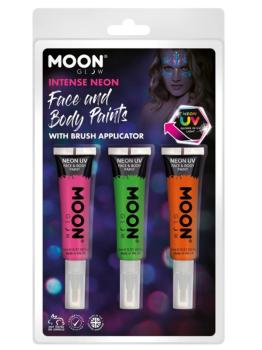 Pintura facial UV neon intensa com brilho lunar