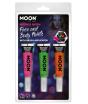 Pintura facial UV neon intensa com brilho lunar
