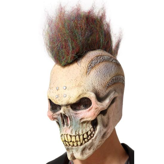 Máscara Caveira Terror com cabelo Máscara Caveira Terror com cabelo