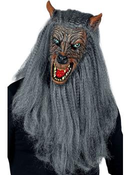 Máscara de lobisomem com cabelo