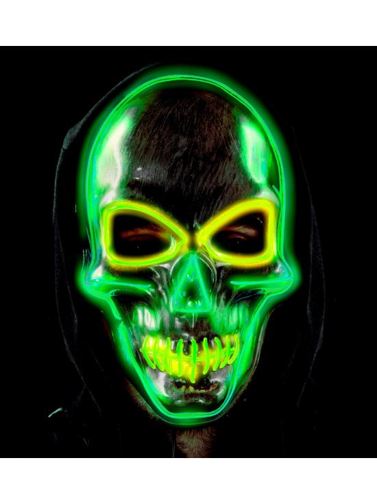 Máscara LED caveira colorida