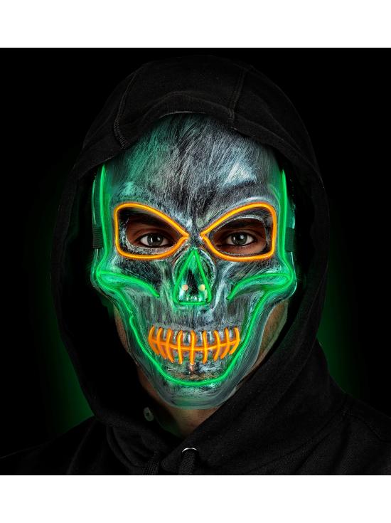 Máscara LED caveira colorida