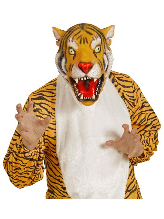 Máscara de tigre de látex adulto