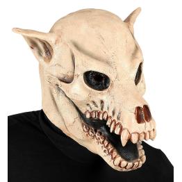 Máscara de cabeça de cachorro esqueleto adulto