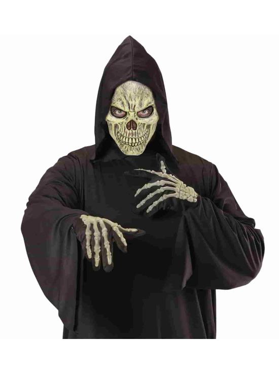 Máscara de caveira em espuma de látex.